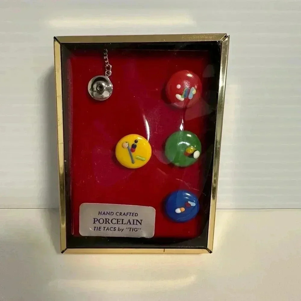 Men's TIG Tie Tacks Multicolor NEW! Box of 4